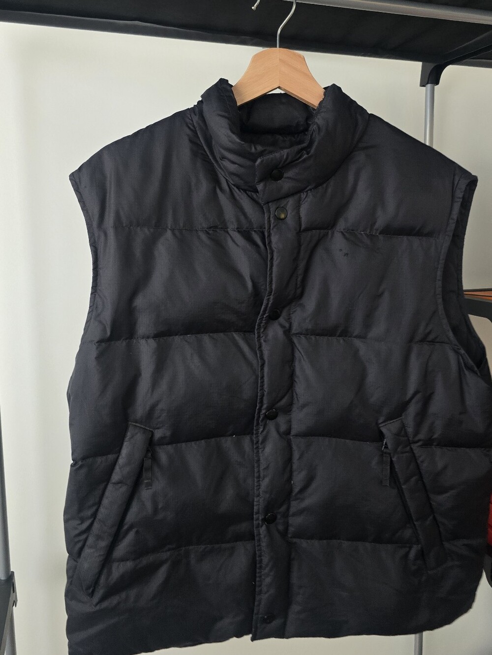 Men’s Black Quilted Puffer Vest High Collar